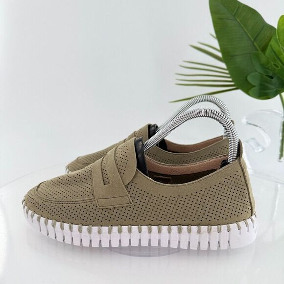 Ilse Jacobsen Womens Tulip Platform Slip On Shoe Size 38 8 Olive Green Loafer - Picture 6 of 14